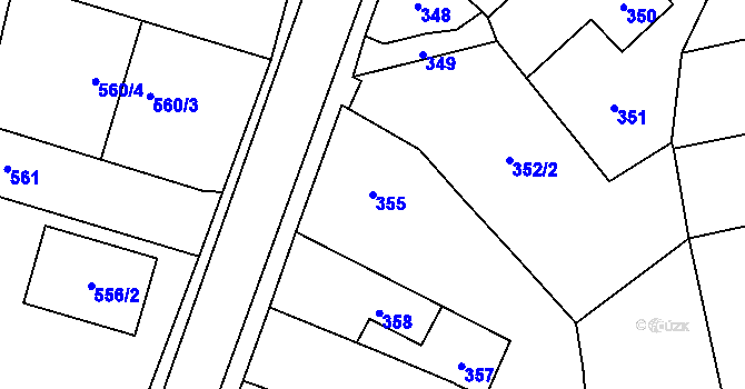 Parcela st. 355 v KÚ Štěpánkovice, Katastrální mapa