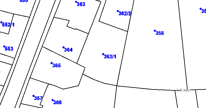Parcela st. 362/1 v KÚ Štěpánkovice, Katastrální mapa