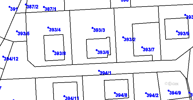 Parcela st. 393/6 v KÚ Štěpánkovice, Katastrální mapa