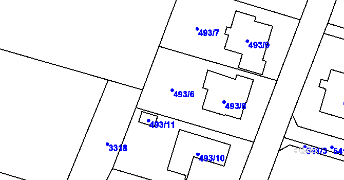 Parcela st. 493/6 v KÚ Štěpánkovice, Katastrální mapa