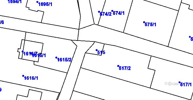 Parcela st. 515 v KÚ Štěpánkovice, Katastrální mapa