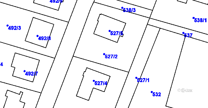 Parcela st. 527/2 v KÚ Štěpánkovice, Katastrální mapa