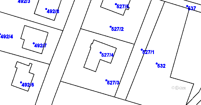 Parcela st. 527/4 v KÚ Štěpánkovice, Katastrální mapa