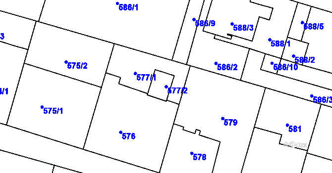 Parcela st. 577/2 v KÚ Štěpánkovice, Katastrální mapa