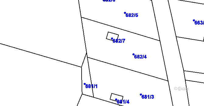 Parcela st. 682/3 v KÚ Štěpánkovice, Katastrální mapa