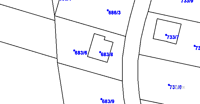Parcela st. 683/8 v KÚ Štěpánkovice, Katastrální mapa