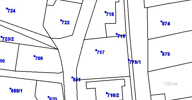 Parcela st. 717 v KÚ Štěpánkovice, Katastrální mapa