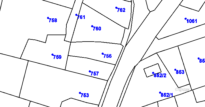 Parcela st. 756 v KÚ Štěpánkovice, Katastrální mapa