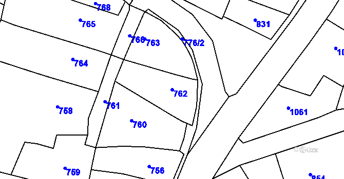 Parcela st. 762 v KÚ Štěpánkovice, Katastrální mapa