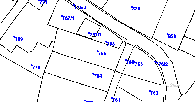 Parcela st. 765 v KÚ Štěpánkovice, Katastrální mapa
