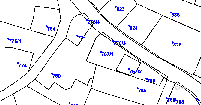 Parcela st. 767 v KÚ Štěpánkovice, Katastrální mapa