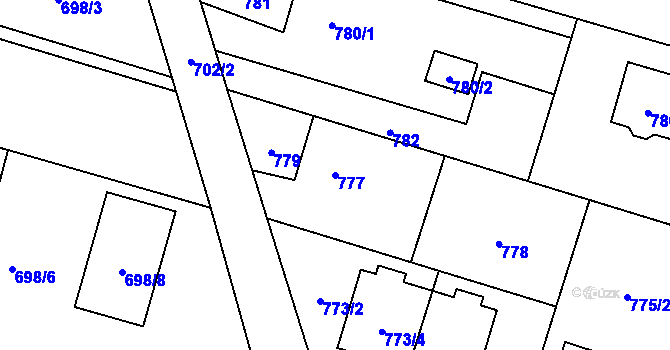 Parcela st. 777 v KÚ Štěpánkovice, Katastrální mapa