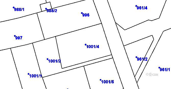 Parcela st. 1001/4 v KÚ Štěpánkovice, Katastrální mapa