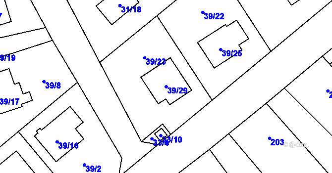 Parcela st. 39/29 v KÚ Štěpánkovice, Katastrální mapa