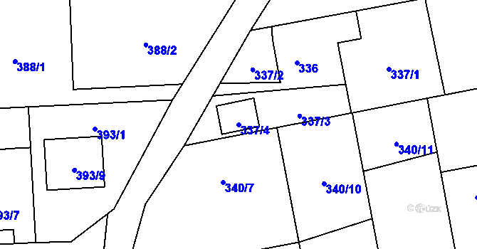 Parcela st. 337/4 v KÚ Štěpánkovice, Katastrální mapa
