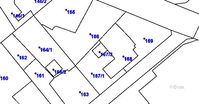 Parcela st. 167/3 v KÚ Štěpánkovice, Katastrální mapa