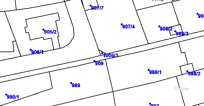 Parcela st. 1005/3 v KÚ Štěpánkovice, Katastrální mapa