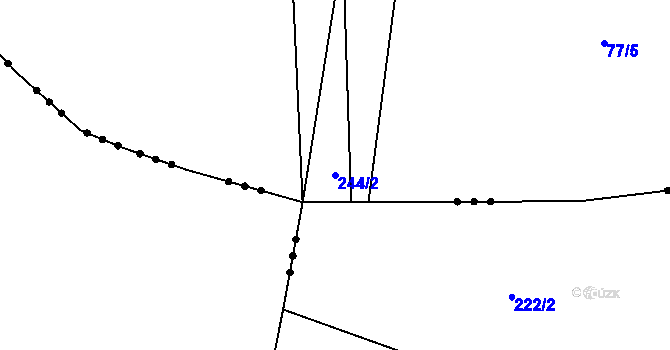 Parcela st. 244/2 v KÚ Štěpánov u Přelouče, Katastrální mapa