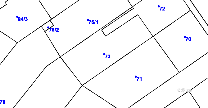 Parcela st. 73 v KÚ Březce, Katastrální mapa