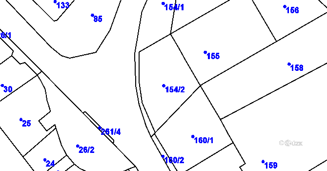 Parcela st. 154/2 v KÚ Březce, Katastrální mapa