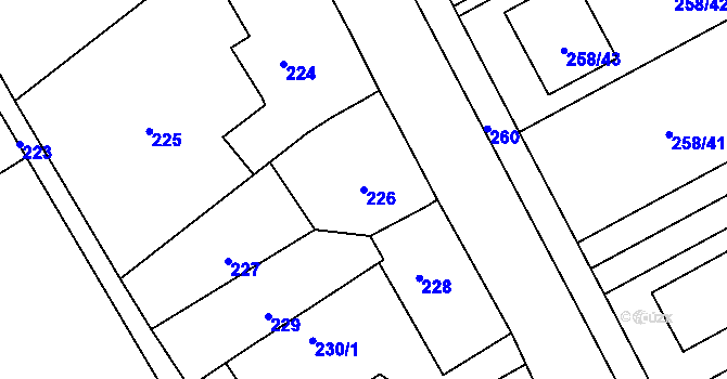 Parcela st. 226 v KÚ Březce, Katastrální mapa