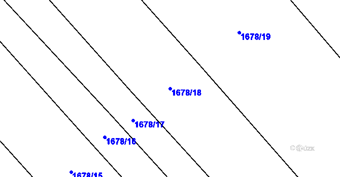 Parcela st. 1678/18 v KÚ Štěpánov u Olomouce, Katastrální mapa