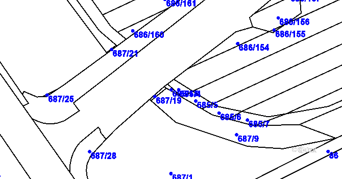 Parcela st. 685/17 v KÚ Štěpánov u Olomouce, Katastrální mapa