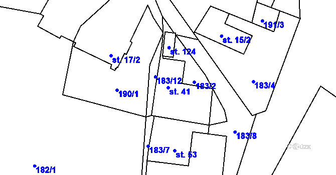 Parcela st. 41 v KÚ Olešnička, Katastrální mapa