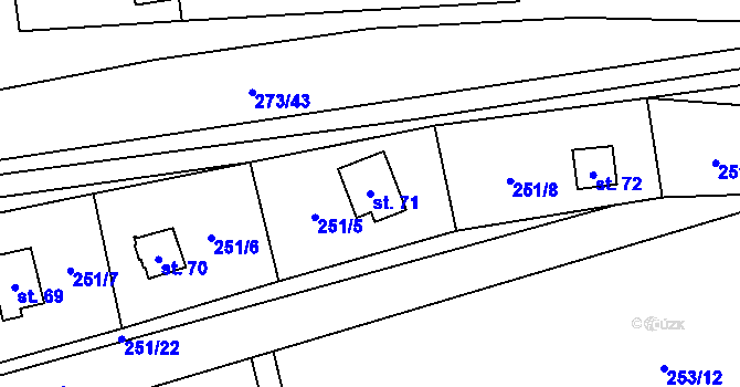 Parcela st. 71 v KÚ Olešnička, Katastrální mapa