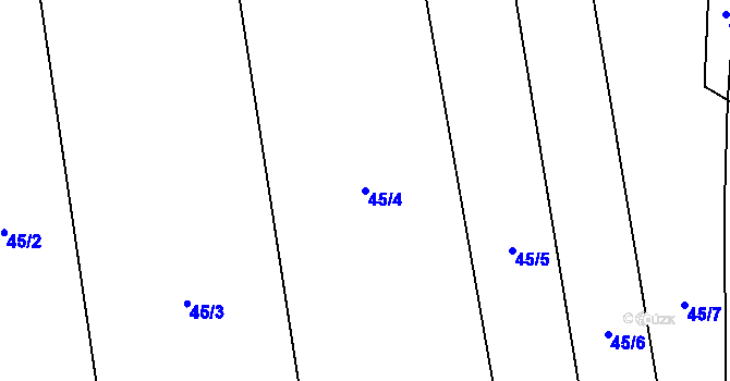 Parcela st. 45/4 v KÚ Olešnička, Katastrální mapa