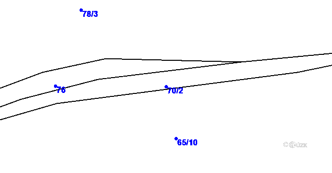 Parcela st. 70/2 v KÚ Olešnička, Katastrální mapa