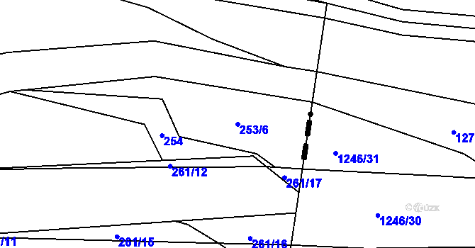 Parcela st. 253/6 v KÚ Olešnička, Katastrální mapa
