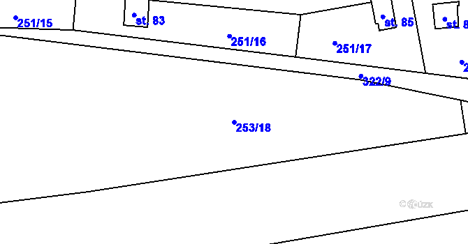 Parcela st. 253/18 v KÚ Olešnička, Katastrální mapa