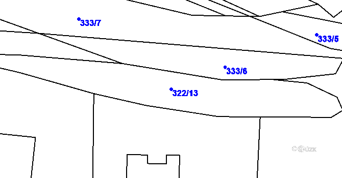 Parcela st. 322/13 v KÚ Olešnička, Katastrální mapa