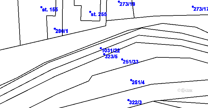 Parcela st. 323/5 v KÚ Olešnička, Katastrální mapa