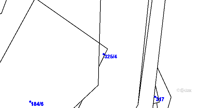 Parcela st. 325/4 v KÚ Olešnička, Katastrální mapa