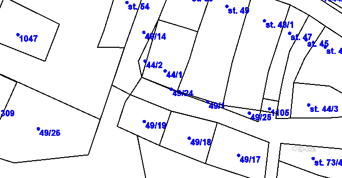 Parcela st. 49/24 v KÚ Štěpánov nad Svratkou, Katastrální mapa
