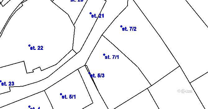 Parcela st. 7/1 v KÚ Štěpánov nad Svratkou, Katastrální mapa