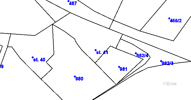 Parcela st. 41 v KÚ Štěpánov nad Svratkou, Katastrální mapa