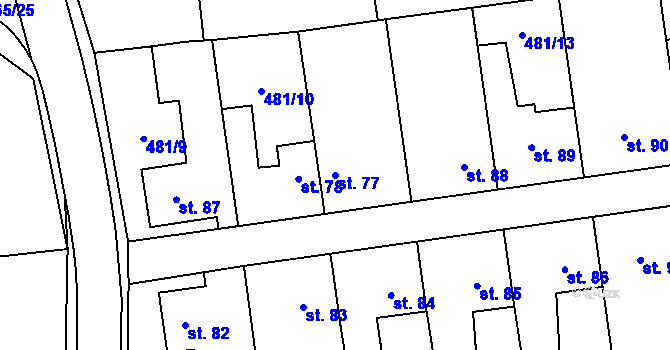 Parcela st. 77 v KÚ Štěpánov nad Svratkou, Katastrální mapa