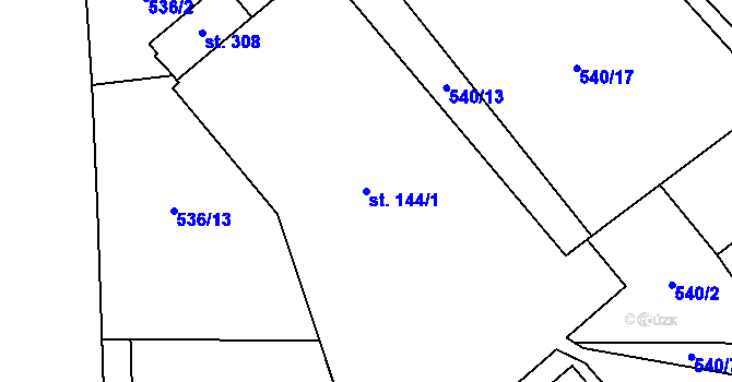 Parcela st. 144/1 v KÚ Štěpánov nad Svratkou, Katastrální mapa