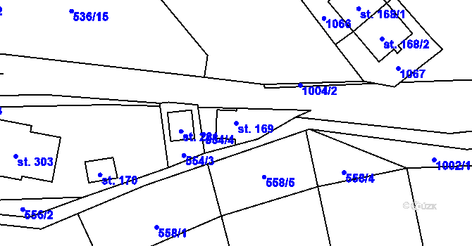 Parcela st. 169 v KÚ Štěpánov nad Svratkou, Katastrální mapa