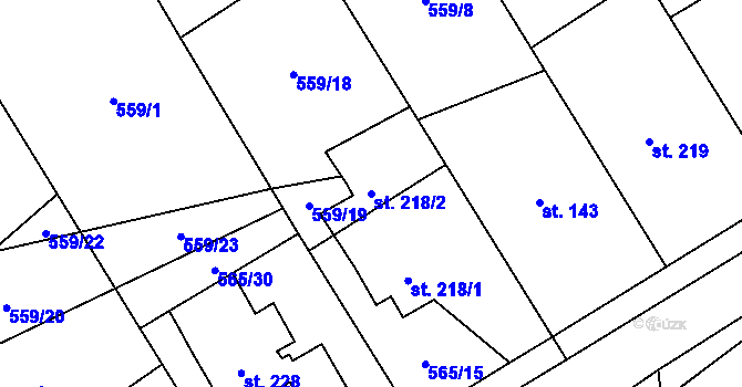 Parcela st. 218/2 v KÚ Štěpánov nad Svratkou, Katastrální mapa
