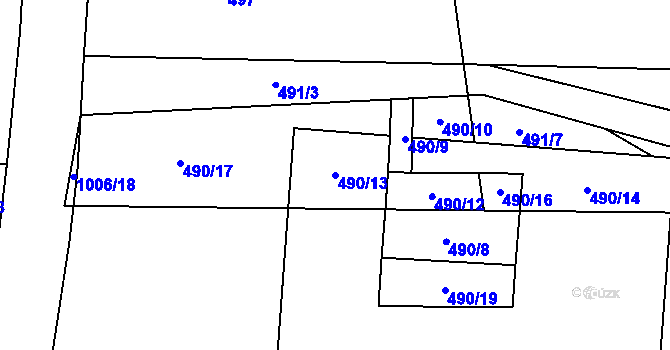 Parcela st. 490/13 v KÚ Štěpánov nad Svratkou, Katastrální mapa