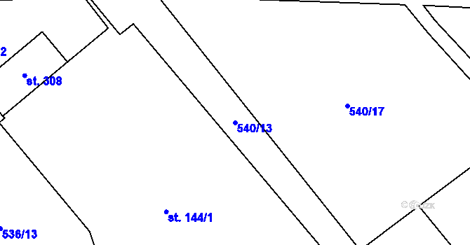 Parcela st. 540/13 v KÚ Štěpánov nad Svratkou, Katastrální mapa