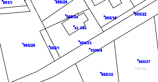 Parcela st. 565/23 v KÚ Štěpánov nad Svratkou, Katastrální mapa