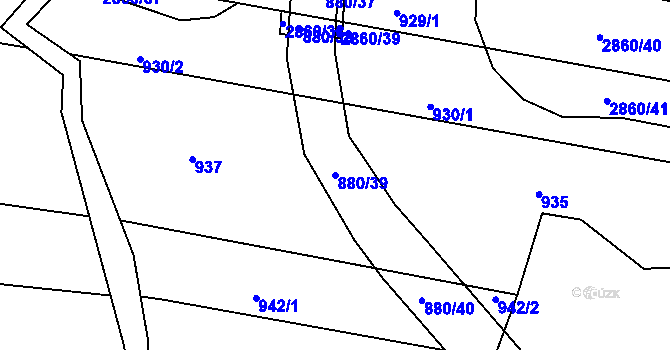 Parcela st. 880/39 v KÚ Štěpánovice u Českých Budějovic, Katastrální mapa