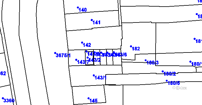 Parcela st. 143/4 v KÚ Šternberk, Katastrální mapa