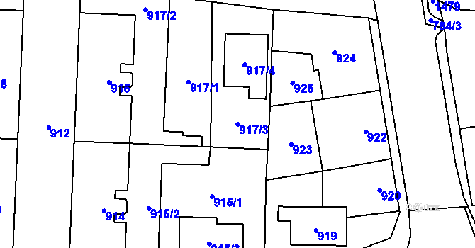Parcela st. 917/3 v KÚ Šternberk, Katastrální mapa