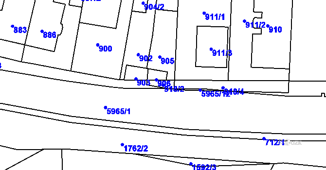 Parcela st. 918/2 v KÚ Šternberk, Katastrální mapa